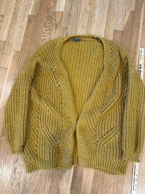 Mustard Cable Knit Women's Sweater